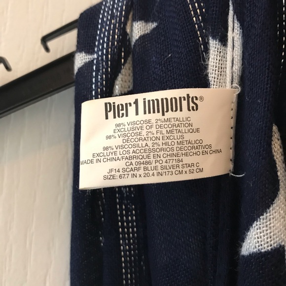 Pier One Navy Star Scarf/Wrap - Picture 3 of 3